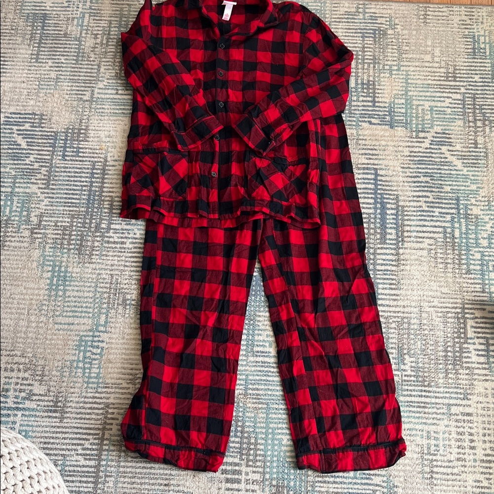Target Wondershop Women’s Buffalo Plaid Pajama Set Red Black Medium